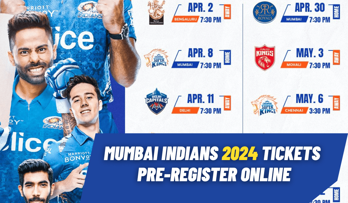 Mumbai Indians Match Tickets for IPL 2024 Matches in Wankhede Stadium