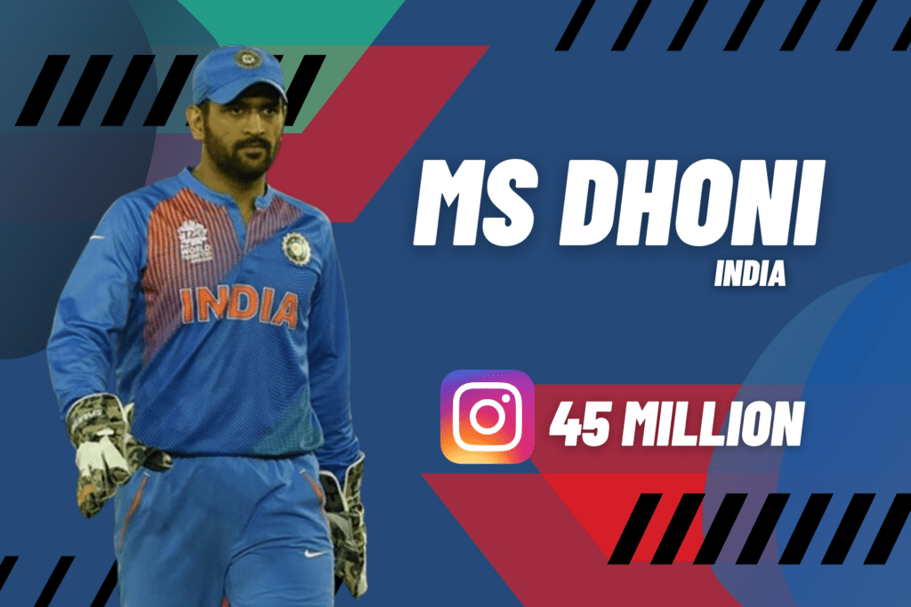 how many followers MS Dhoni has on instagram